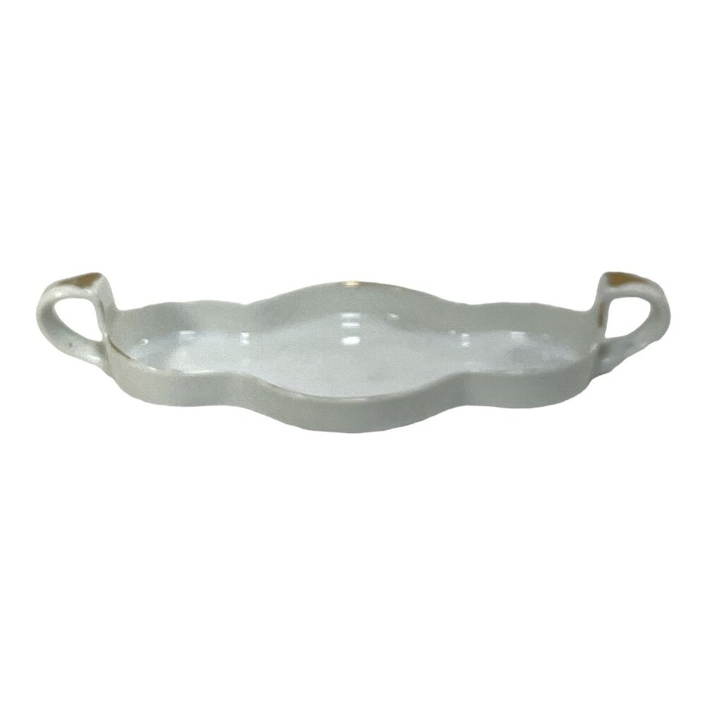 Vintage Noritake Azelea White Ceramic Tray for Condiment set Japan Wavy Design